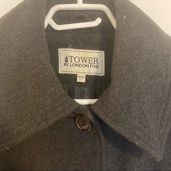 LONDON FOG Charcoal Grey Wool Peacoat - Picture 2 of 13